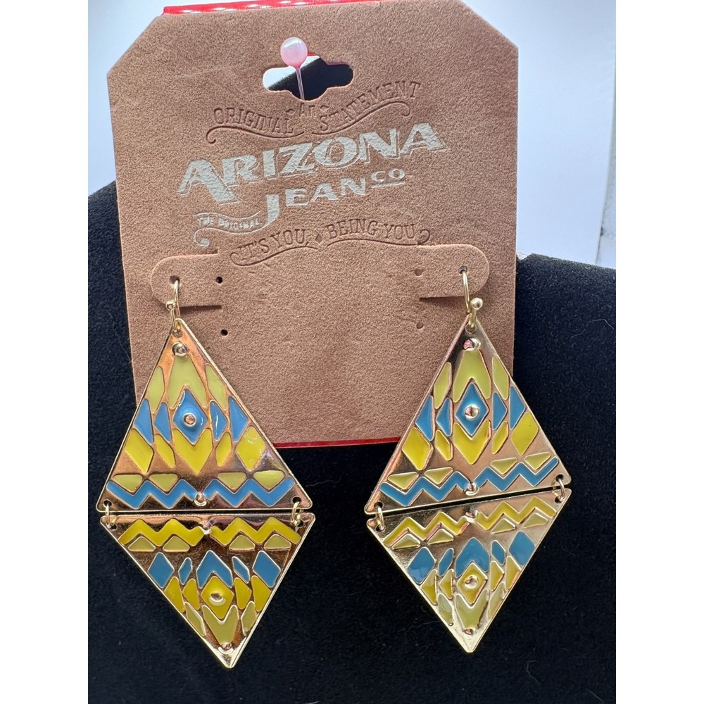 Arizona Jean Co Green and Blue Dangle Pierced Earrings‎